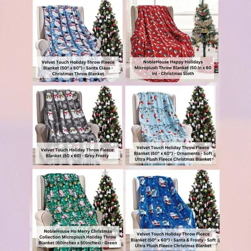 Miniatura 4 de Manta navideña de muñeco de nieve azul, 50 x 60 pulgadas, forro polar sherpa de microfelpa ultrasuave, decoración navideña y regalo para sofá, cama