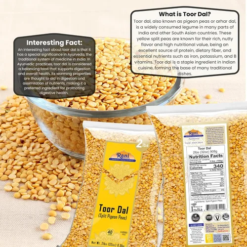 Miniatura 4 de Rani Toor Dal (Split Pigeon Peas) 32 oz (2 libras) 31.99 oz ~ Todo natural, apto para gluten, sin OMG, vegano, origen indio