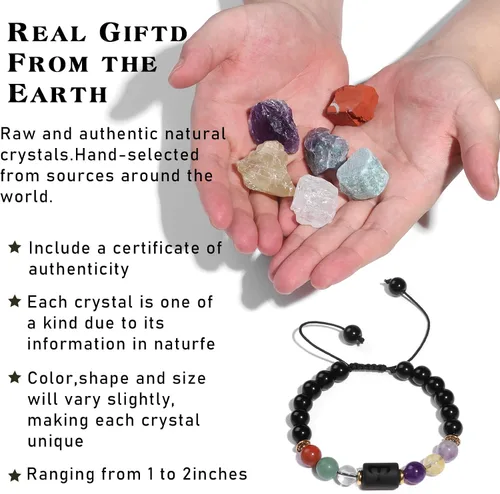 Miniatura 3 de GolbalJew 12 cristales de signos del zodiaco y piedras curativas, regalos para mujeres, joyería de cristal natural, piedras de signo del zodiaco