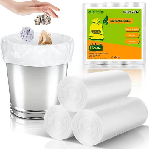 Miniatura 15 de Bolsas de basura pequeñas de 4 galones, bolsas de basura para cestas de basura para baño, cocina, oficina, hogar, dormitorio, automóvil