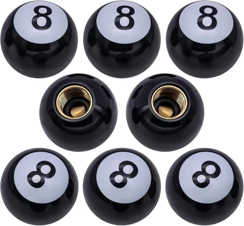 Miniatura 59 de 4 piezas tapas de vástago de válvula de neumático estilo bola 8, cubiertas universales de vástago de válvula de neumático con núcleo de cobre a
