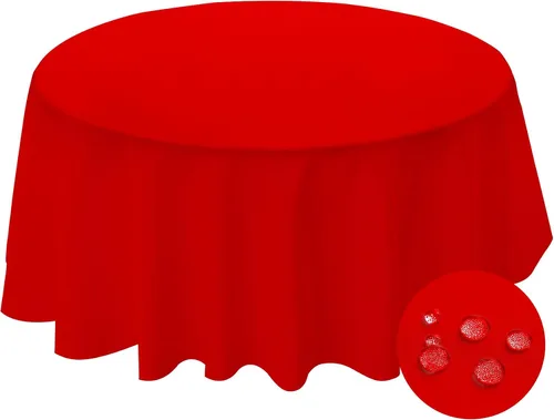 Miniatura 18 de BYDOLL Mantel redondo de 48 pulgadas para la parte superior de un máximo de 38 pulgadas de diámetro, color beige, lavable, al aire libre, resistente