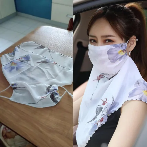 Miniatura 6 de Paquete de 2 bufandas con protección UV para el sol de verano con diseños para mujer, polaina refrescante para el cuello con bucles para las orejas