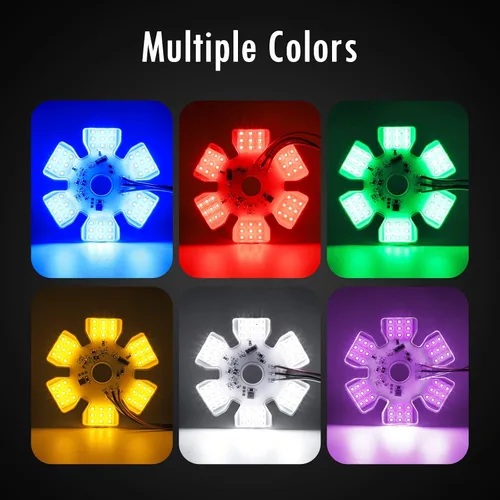 Miniatura 3 de Partsam 2 piezas ultrafinas estilo hexagonal de doble función interior 54 diodos LED de aire luz de aire de 4.8 pulgadas, lámpara decorativa