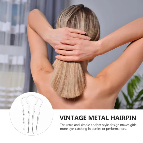 Miniatura 9 de Peines laterales de pelo plateado, pinzas de horquilla de metal para el cabello, estilo francés, accesorios para el cabello, peinados vintage