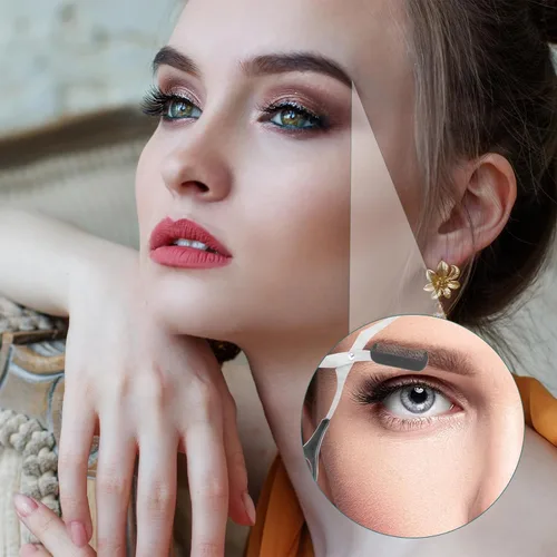 Miniatura 7 de KALIONE Tijeras profesionales para recortar cejas con peine, acero inoxidable, negro, ambidiestro, borde recto, 2 unidades, perfectas para hombres