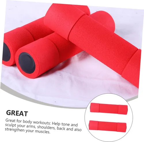 Miniatura 3 de 2 mancuernas ergonómicas de espuma para mujeres, cada barra ligera para entrenamiento de gimnasio en casa, tonificación de brazos y entrenamiento