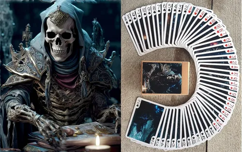 Miniatura 7 de Cartas góticas de Halloween (baraja de póquer 54 cartas todas diferentes) Brujas góticas en Halloween Noche Thriller Halloween Carteles