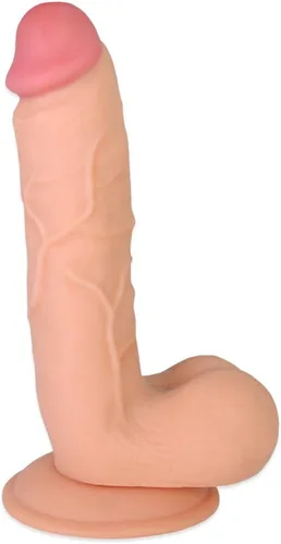 Consolador de succión suave de 8 pulgadas, juguete sexual para mujeres, con forma de pene realista, producto para adultos, eje veteado para