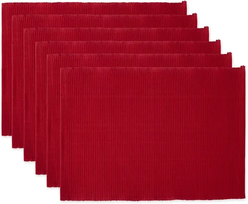Miniatura 16 de DII - Juego de manteles individuales acanalados para uso diario 100% algodón, 13x19, gris, 6 piezas