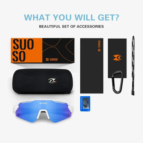 Miniatura 6 de suoso Gafas de sol polarizadas deportivas para niños gafas de sol de béisbol juvenil, gafas de ciclismo para niños y niñas de 6 a 12 años, ligeros