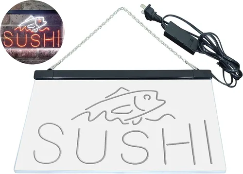 Miniatura 17 de ADVPRO Sushi Fish Sashimi Restaurant - Letrero de neón LED de doble color, azul y rojo, 12 x 8.5 pulgadas, st6s32-i3334-br