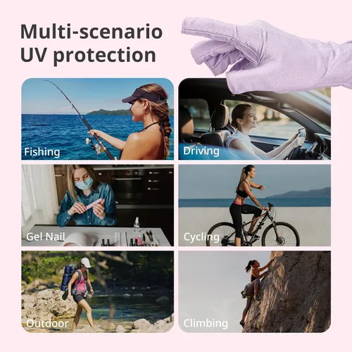 Miniatura 6 de Guantes UV AIRSEE para lámpara de uñas, guantes profesionales de protección UV UPF50+ para manicuras y arte de uñas, guantes sin dedos que protegen
