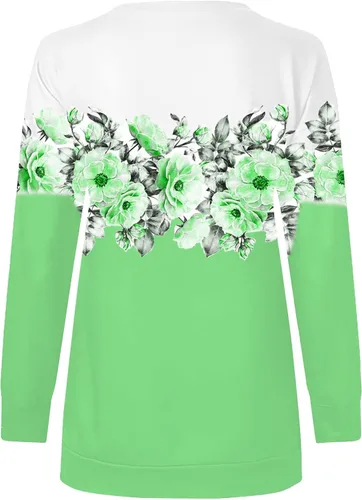Miniatura 3 de GIANTHONG Sudadera de gran tamaño para mujer, media cremallera, casual, holgada, de manga larga, con estampado de moda, ropa Y2K