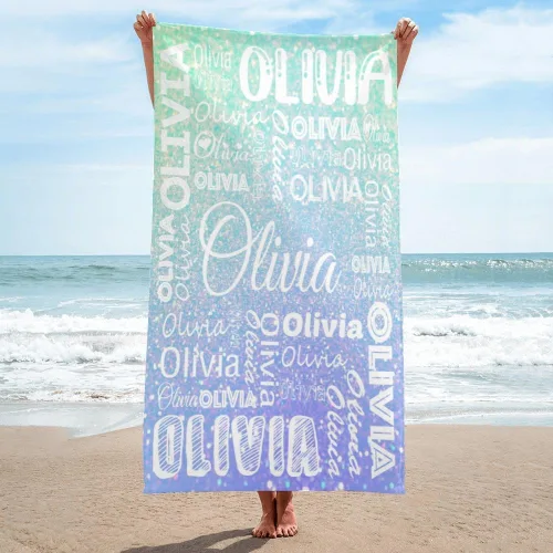 Miniatura 12 de Dr.TOUGH Toallas de playa personalizadas para adultos y niños, toallas de piscina personalizadas con nombre, toallas de playa de microfibra