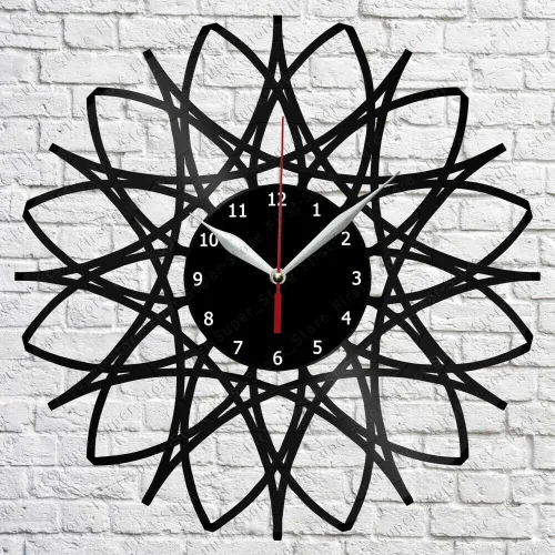 Reloj de pared de vinilo abstracto, registro LP, decoración del hogar, arte hecho a mano, regalo de personalidad (tamaño: 12 pulgadas, color: negro)
