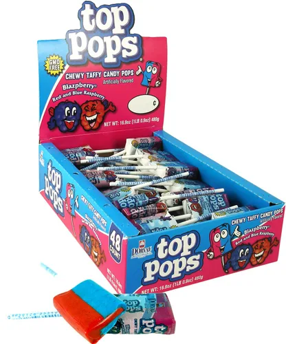 Miniatura 5 de Top/Taffy Pops Sabores Surtidos 48ct