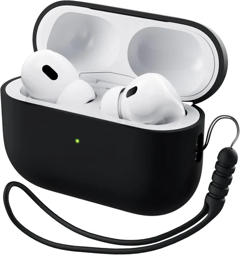 Miniatura 23 de ORNARTO Funda compatible con AirPods Pro 2 2022, silicona híbrida protectora completa para AirPods Pro de 2ª generación, cubierta frontal LED Azul