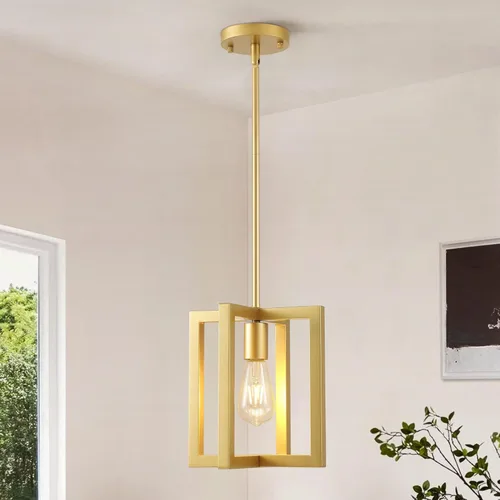Klgxnrd Mini moderna iluminación colgante dorada de granja para isla de cocina, lámpara industrial ajustable para entrada colgante para pasillo,