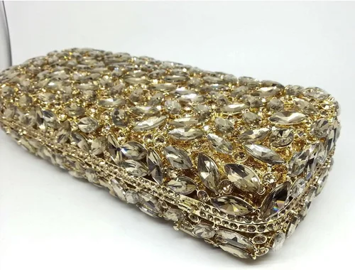 Miniatura 3 de Boutique De FGG Minaudiere - Bolso de mano de cristal para mujer, para fiesta, baile de graduación, con diamantes de imitación, bolso de mano