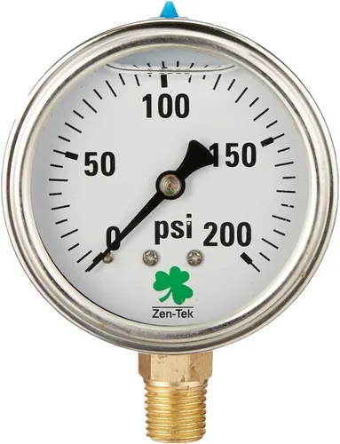Miniatura 23 de Zenport LPG4000 Zen-Tek Medidor de presión relleno de líquido de glicerina, 4000 PSI