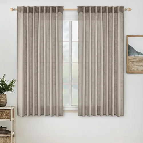 Miniatura 42 de MIULEE Cortinas de lino blanco de 108 pulgadas de largo para dormitorio, sala de estar, cortinas de ventana con textura de lino suave y grueso, Lino