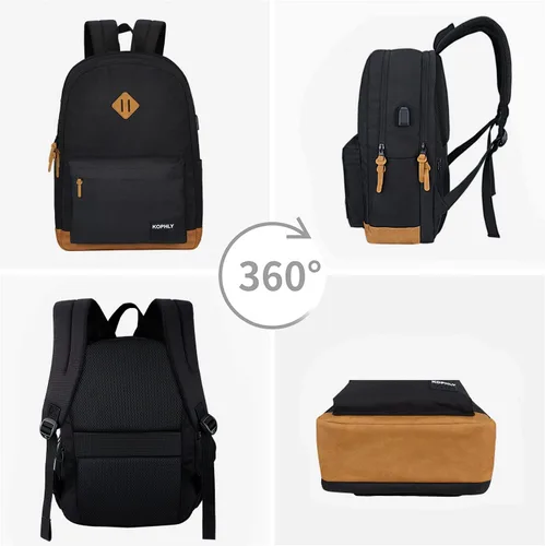 Miniatura 8 de Mochila grande para portátil de mano para viajes, Set negro, Mochilas Daypack