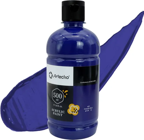 Miniatura 8 de Artecho Pintura Acrílica Oro - Botella Grande 500ml / 17oz, Pintura para Manualidades para Lienzo, Rocas, Madera, Tela, Cerámica, No Tóxica Dorado