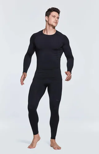 Miniatura 5 de TSLA Paquete de 1 o 2 camisas térmicas de compresión de manga larga para hombre camiseta deportiva de capa base camiseta de invierno para correr