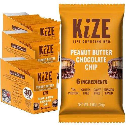 Miniatura 17 de KiZE Energy Bars - Barras energéticas de reemplazo de comidas con alto contenido de proteínas, a base de mantequilla de almendras, sin gluten, sin