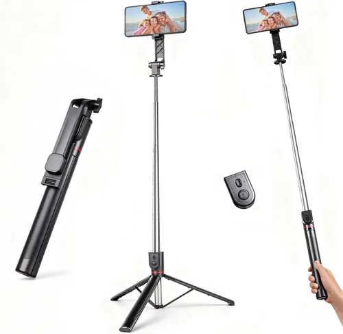 Trípode de teléfono de 71 pulgadas para iPhone y teléfono Android, soporte de trípode para teléfono celular con control remoto inalámbrico