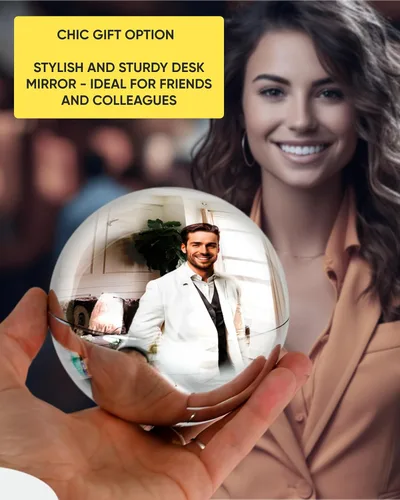 Miniatura 4 de TidyFriend Espejo Convexo Bola de Adivinación Decoraciones de Cubículo - Espejo de Escritorio Magic 8 para Ver Detrás de Ti, Accesorios Estéticos