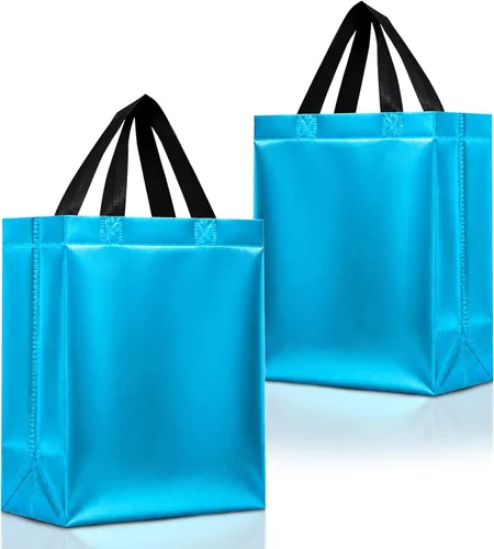 Miniatura 22 de Nush Nush Bolsas de Regalo Rojas Tamaño Mediano – Juego de 12 Bolsas de Regalo Rojas Brillantes Reutilizables con Asas - Bolsa Ideal para Regalos