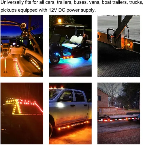 Miniatura 6 de FXC Luces LED de señalización de 3/4" redondas, indicadores de advertencia, luces laterales, frontales y traseras, luces de giro, cola y marcha