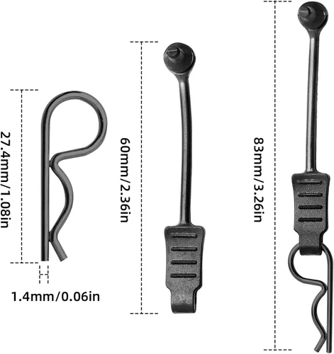 Miniatura 5 de Hobbypark - 20 clips universales para carrocería de automóvil a control remoto y retenedores para 1/10 Traxxas Arrma Axial Losi y All 1/8 Redcat HPI