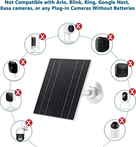 Miniatura 3 de Zivif Panel solar para cámara de seguridad al aire libre, cargador solar USB C de 10 W compatible con cámara recargable de 5 V, montaje ajustable