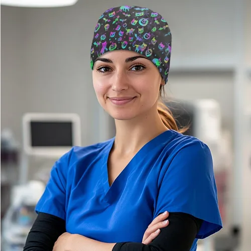 Miniatura 136 de Babrukda Paquete de 2 gorras con banda para el sudor ajustable con lazo en la espalda, gorro divertido