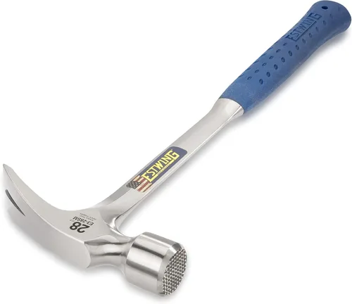 Miniatura 2 de ESTWING Martillo de Encofrado - 28 oz Mango Largo Garra Recta de Desgarre con Cara Fresada y Agarre de Reducción de Impactos - E3-28SM, Azul