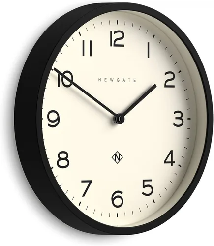 Reloj de pared NEWGATE® Número Cuatro Echo | Reloj redondo moderno | 30 cm | Negro | Números fáciles de leer | Ideal para cocina, sala de estar u