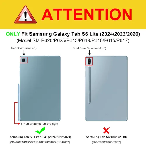 Miniatura 2 de Fintie Funda para Samsung Galaxy Tab S6 Lite 10.4 Pulgadas 2024/2022/2020 con Soporte para S Pen, Funda Trasera de TPU Blanda con Visor Multiángulo