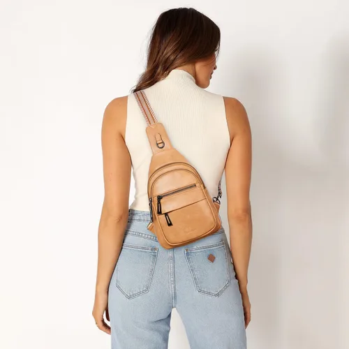 Miniatura 9 de Leresas Bolso bandolera de 7L para mujer, bolso cruzado, riñoneras, de cuero vegano, bolso de pecho de moda, de viaje, antirrobo
