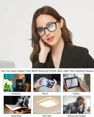 Miniatura 7 de EYEURL Oversized Cat Eye Reading Glasses for Women Blue Light Computer Readers Spring Hinge Fashion Large Eyewear