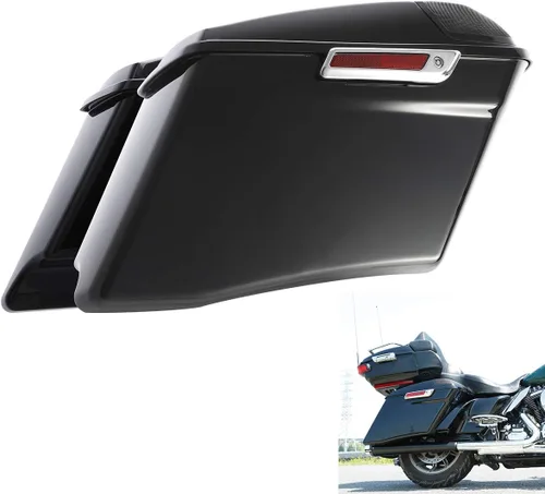 Miniatura 11 de Alforjas de ABS extendidas gris Gunship de 4 pulgadas para Harley Touring CVO Street Electra Glide 2014-2023