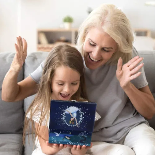 Miniatura 6 de Jewelkeeper Caja de almacenamiento de joyería musical para niña con bailarina giratoria, diseño de purpurina, tono de lago de cisne