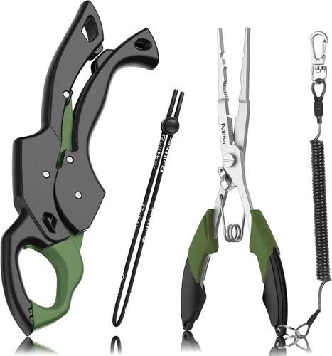 Fish Gripper 9.2 pulgadas, cortador de línea multifunción, alicates de pesca, kit de herramientas de pesca de agua salada, equipo de pesca con