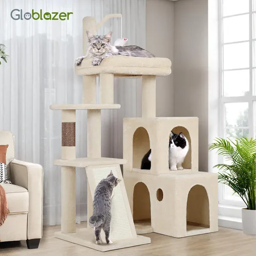 Miniatura 8 de Globlazer F50 Torre para Gatos para Gatos Adultos de Interior, Árbol para Gatos Resistente de 50 Pulgadas para Gatos Grandes, Casa de Árbol