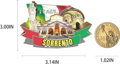 Miniatura 3 de Imán de Italia Sorrento para nevera de madera 3D hitos de viaje coleccionables, decoración hecha a mano