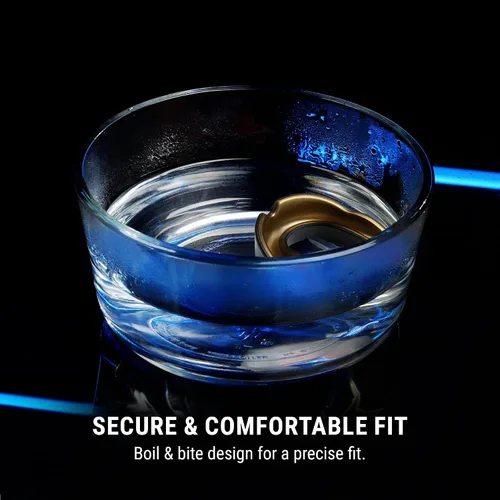 Miniatura 3 de Hayabusa Combat Sports - Protector bucal para jóvenes, niños y adultos, viene con funda, color negro/dorado, juvenil