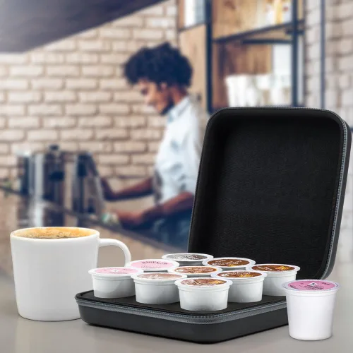 Miniatura 5 de ROMAUNT - Soporte para cápsulas de café compatible con K-Cup, accesorio para cafetera portátil de campamento, funda protectora de transporte