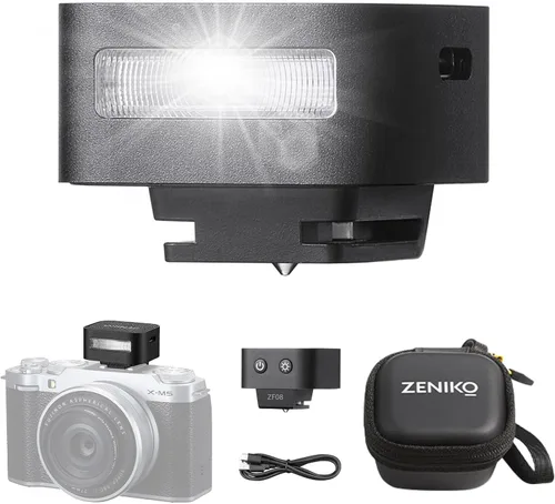 Miniatura 10 de ZENIKO ZF04 Mini cámara flash Speedlite para Canon Nikon Sony ZV1 Fuji – 2 niveles de potencia, 372 flash de potencia completa, 6500K CCT, <3s